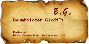 Baumholczer Girót névjegykártya